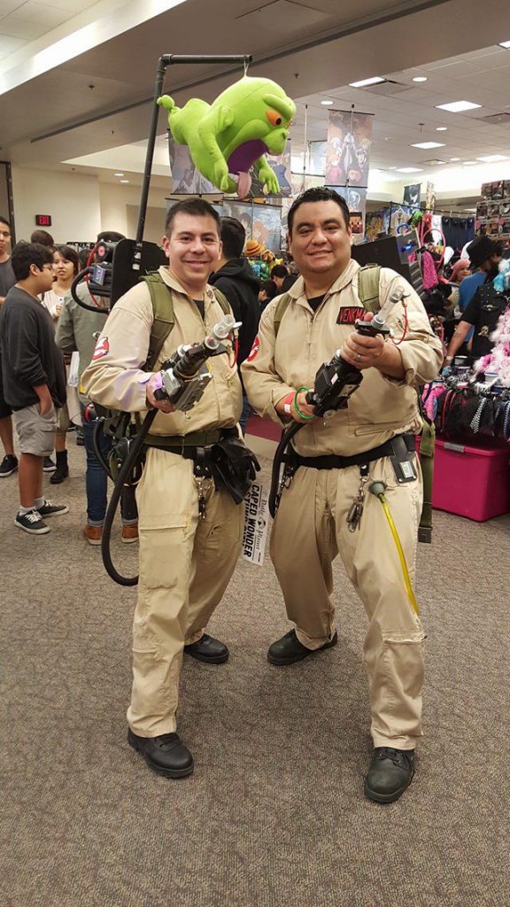 ene Ayala and Rey Banda cosplaying characters from Ghostbusters. 