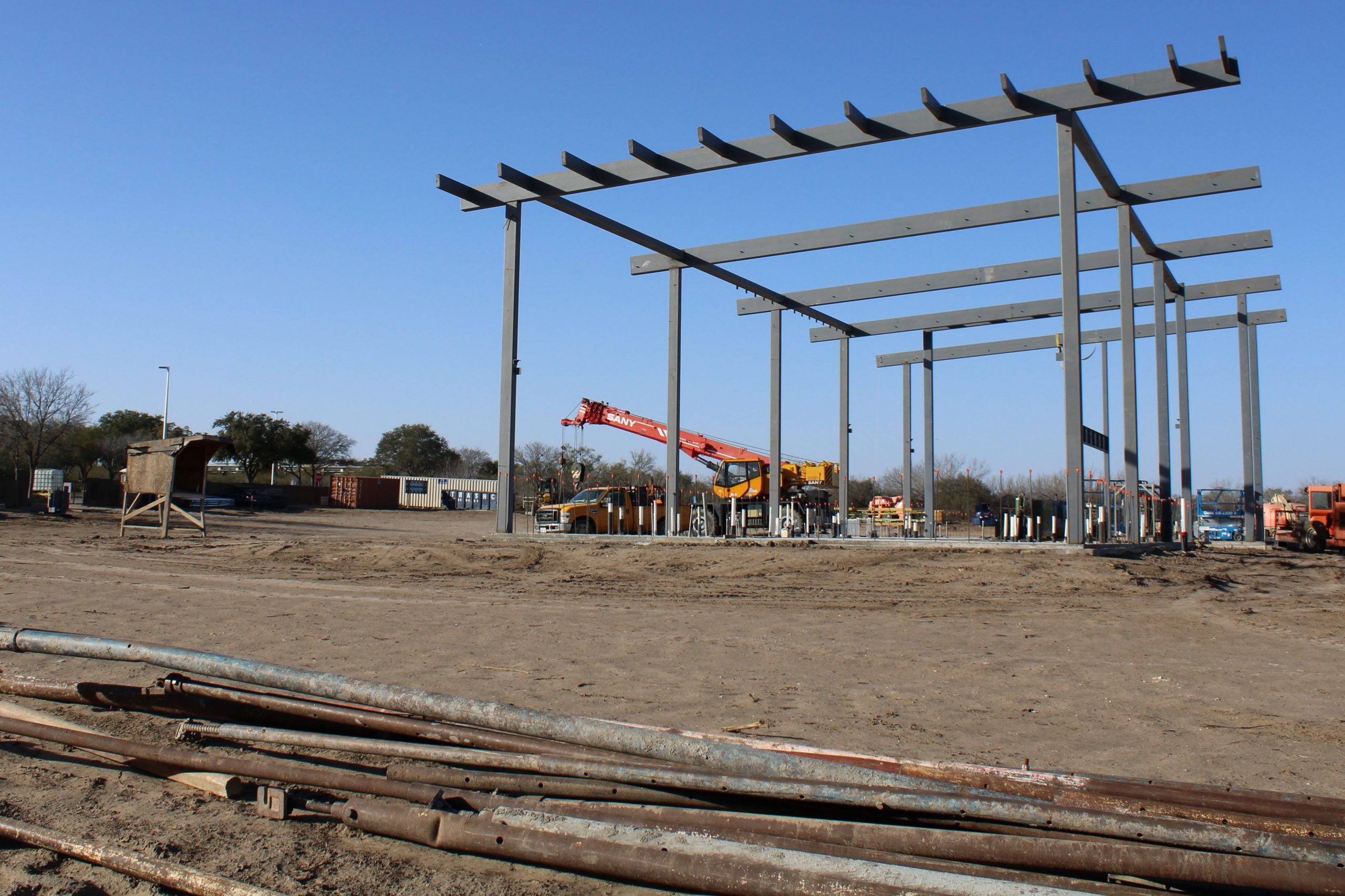 Campus tennis court construction