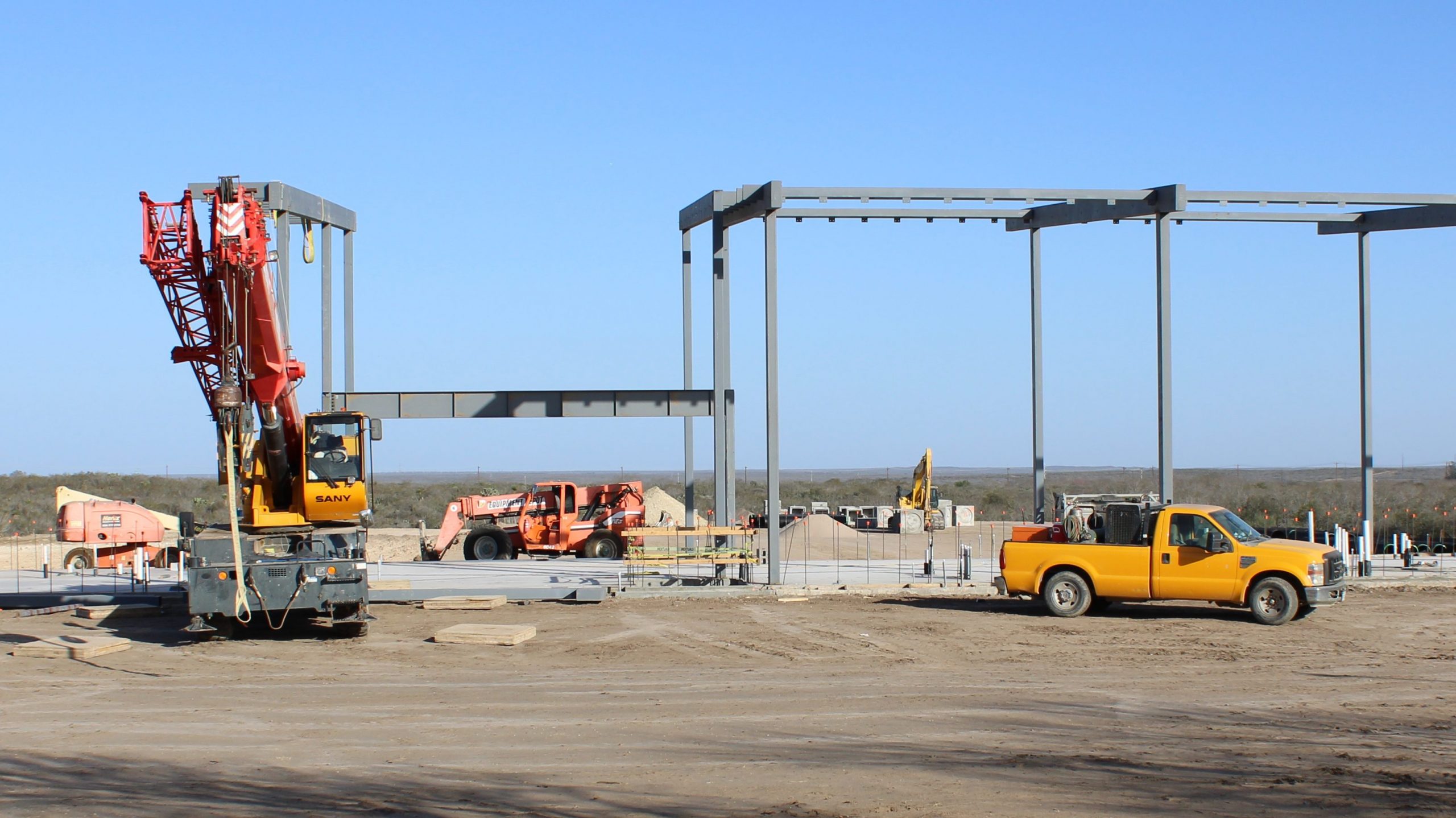 Tennis courts under construction