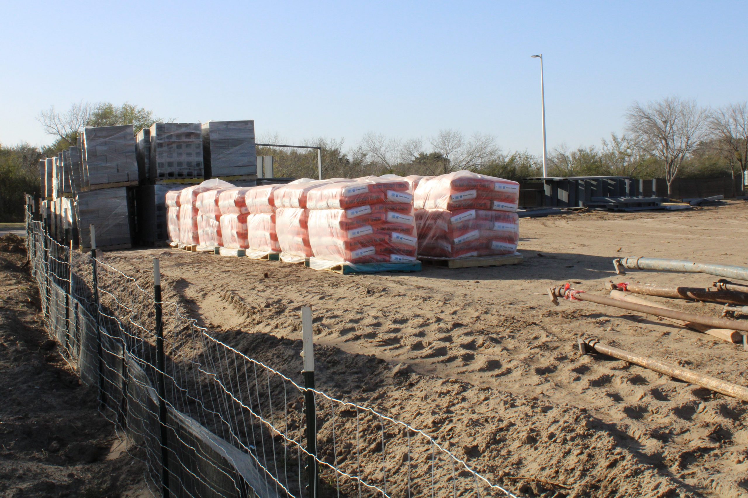 construction materials for the tennis courts