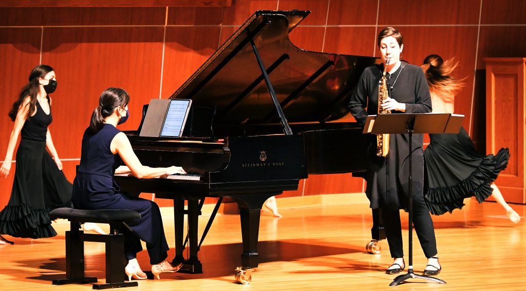 Performance with saxophone and piano