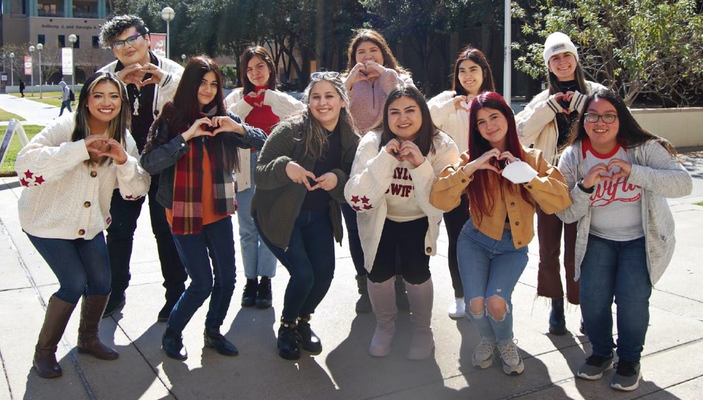 A group of members for the TAMIU Taylor Swift Society