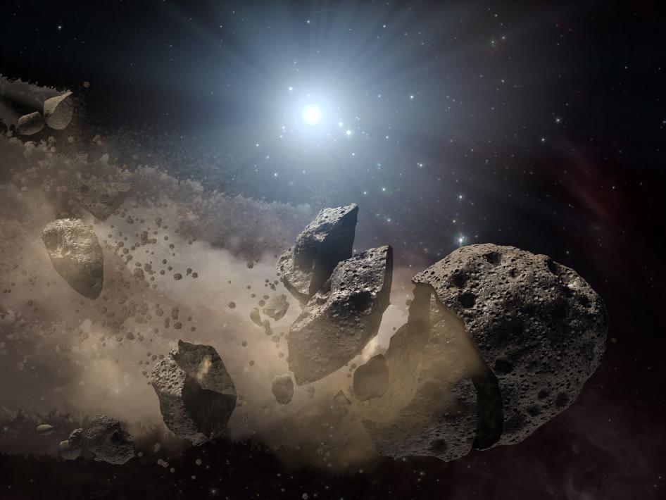 NASA image: artist rendering of asteroid believed to have killed off the dinosaurs