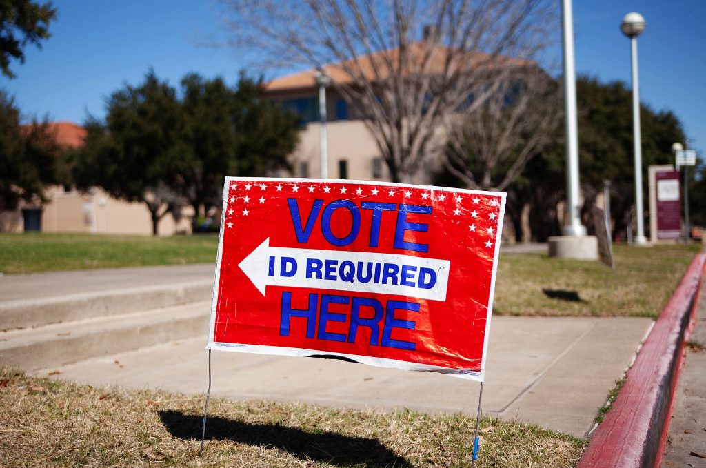 Voting sign on campus