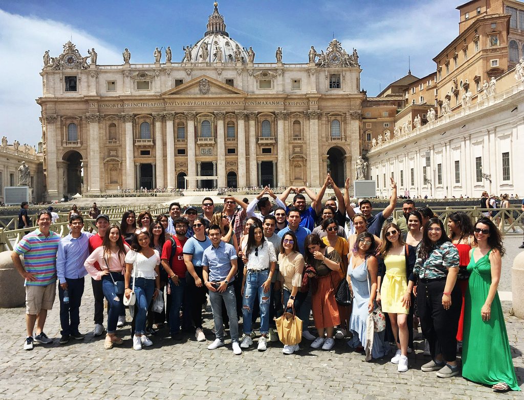 Carrieres and students on study abroad in Rome, Italy.