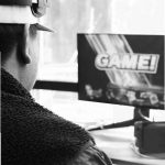 A student plays esports games