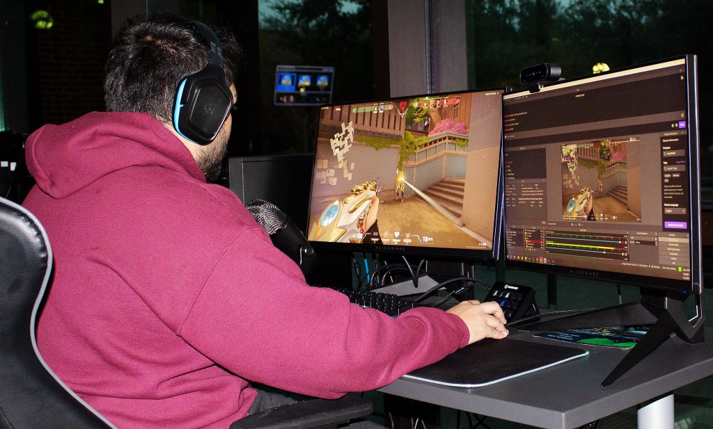 TAMIU esports competitors in action