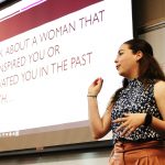 SGA President Lourdes Boardman speaks