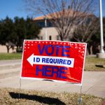 Voting sign on campus