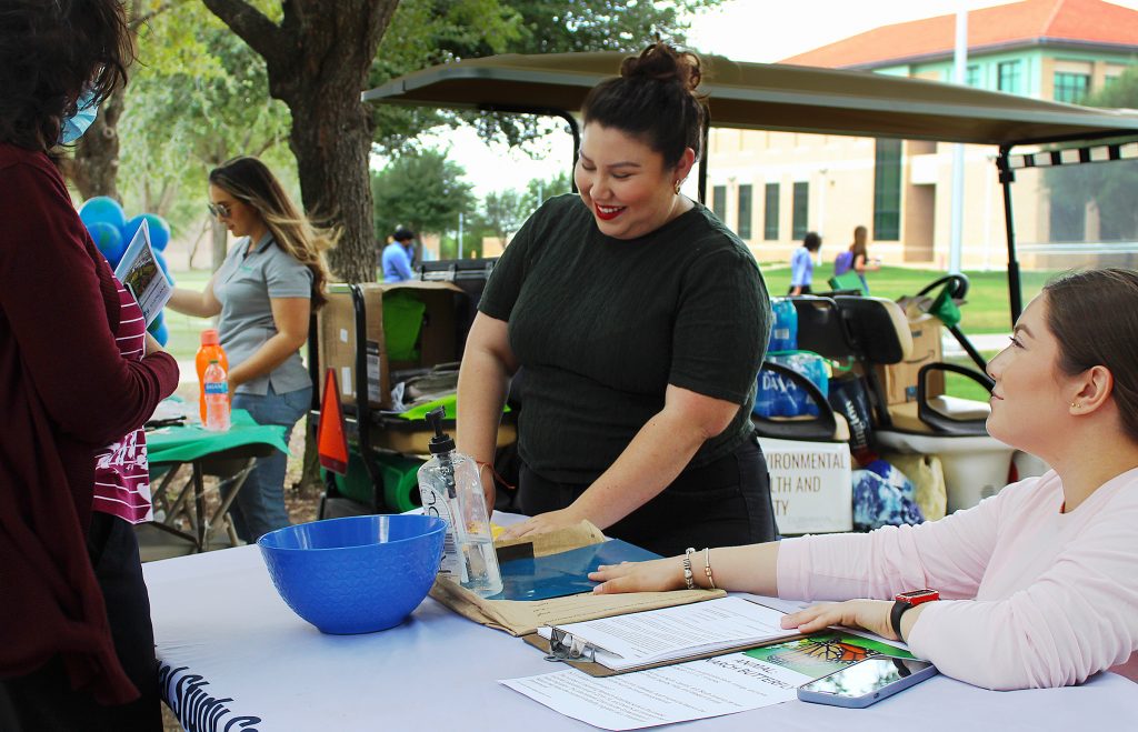 Students speak about future events for Earth Day