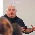 Professor Martinez speaks during theater class