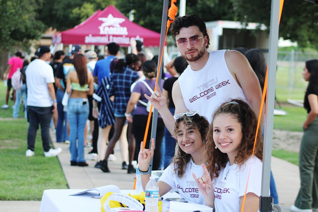 Students pose for a shot at CABchella