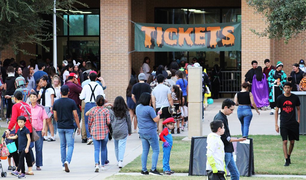 Ticket line for Halloween Fest