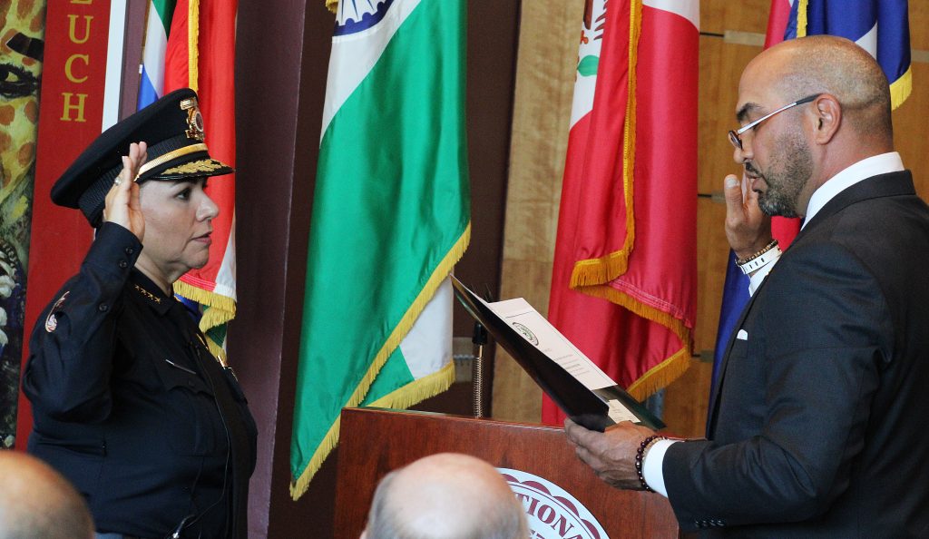 TAMIU swears in its first woman as police chief