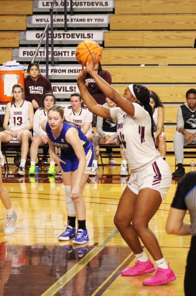 Brown shoots a free throw