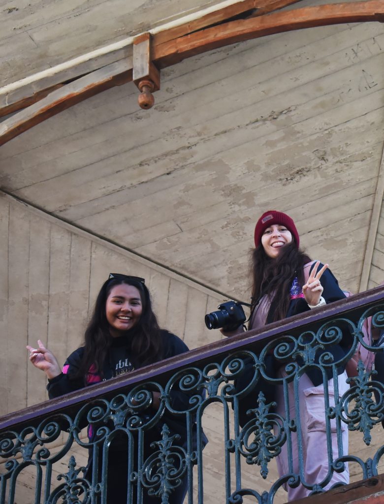 Chile Study Abroad students look out from a vantage point.