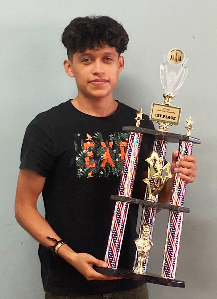 Champion Bojorquez with his trophy