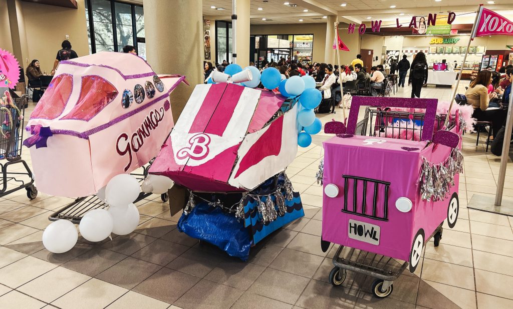 Barbie carts lined up.