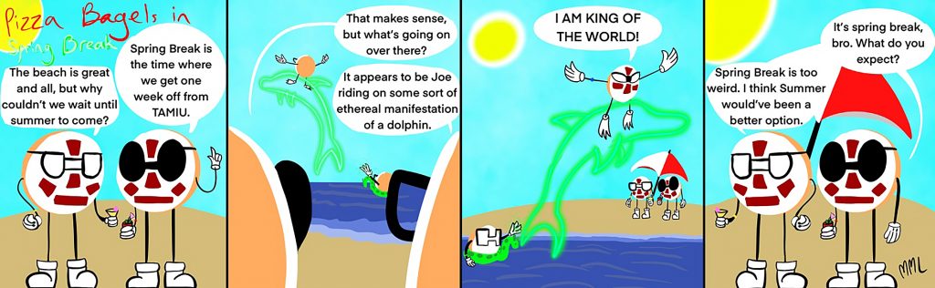 Pizza Bagels in Spring Break comic strip